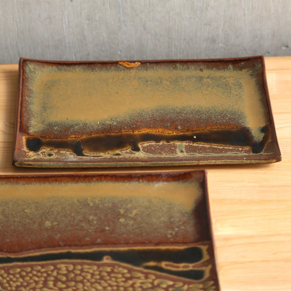高取焼 高取焼き おにぎり皿 長皿 角皿 平皿 焼き魚用 刺し身皿 お菓子皿 デザート皿 ケーキ皿 ITAMON 筑前茶陶高取焼 高取八仙窯 陶器 食器 hassen-011