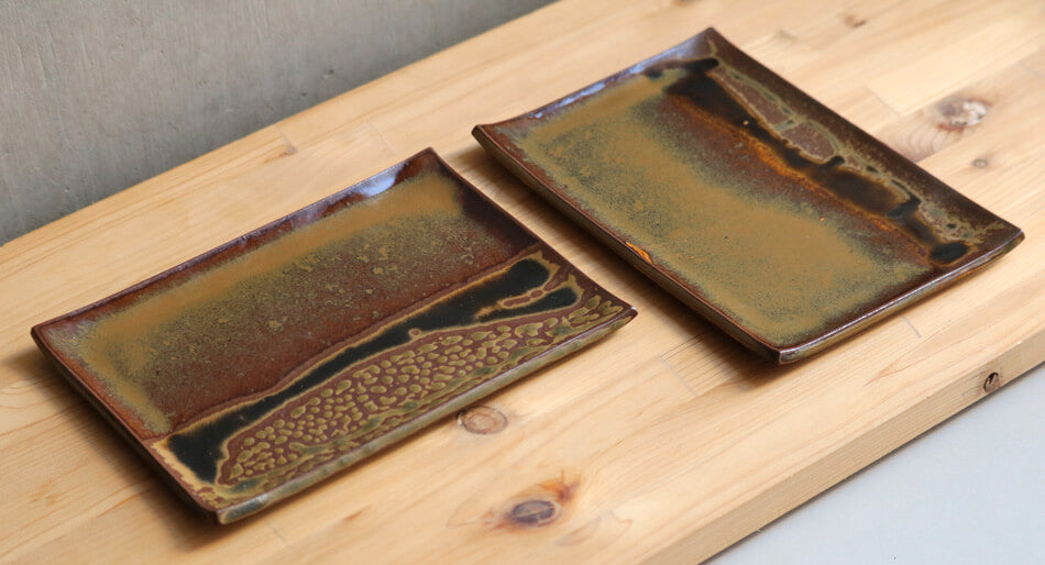高取焼 高取焼き おにぎり皿 長皿 角皿 平皿 焼き魚用 刺し身皿 お菓子皿 デザート皿 ケーキ皿 ITAMON 筑前茶陶高取焼 高取八仙窯 陶器 食器 hassen-011