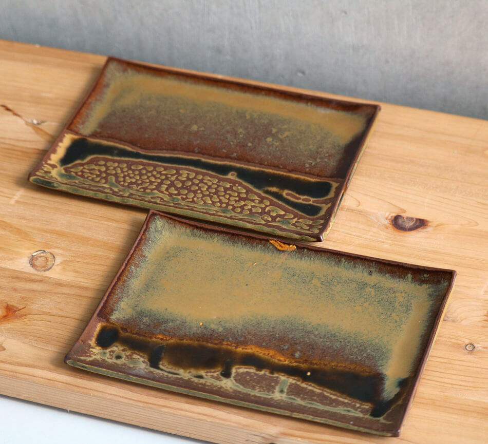 高取焼 高取焼き おにぎり皿 長皿 角皿 平皿 焼き魚用 刺し身皿 お菓子皿 デザート皿 ケーキ皿 ITAMON 筑前茶陶高取焼 高取八仙窯 陶器 食器 hassen-011