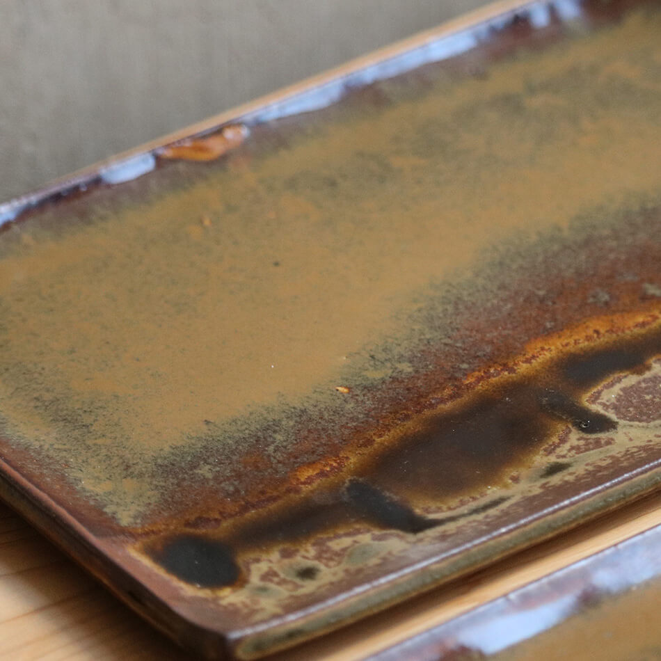 高取焼 高取焼き おにぎり皿 長皿 角皿 平皿 焼き魚用 刺し身皿 お菓子皿 デザート皿 ケーキ皿 ITAMON 筑前茶陶高取焼 高取八仙窯 陶器 食器 hassen-011