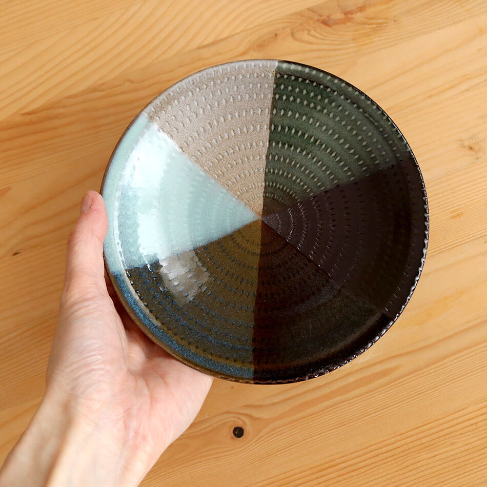 小石原焼 小石原焼き 3色 5寸皿 飛び鉋 15.5cm 森喜窯 森山健治 陶器 器 食器