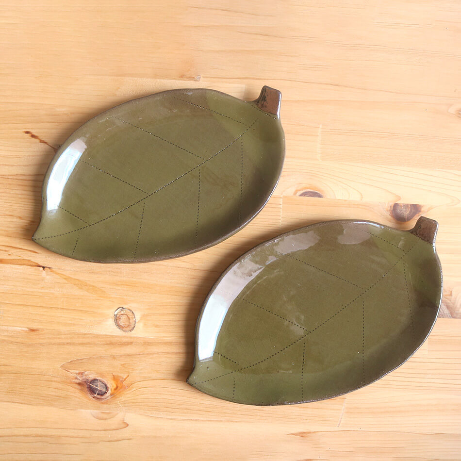 小石原焼 小石原焼き 木の葉皿 デザイン皿 やままる窯 梶原匠太朗 和食器 かわいい 可愛い おしゃれ 陶器 器 食器 yamamaru-004