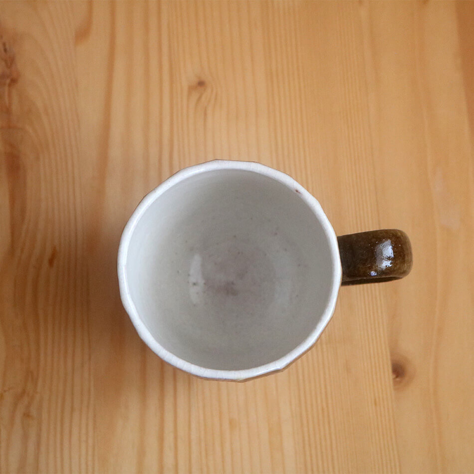 梶原慶治 マグカップ 鎬 ブラウン コーヒーカップ ティーカップ 陶芸作品 個人陶芸家 陶器 器 食器 yo10007