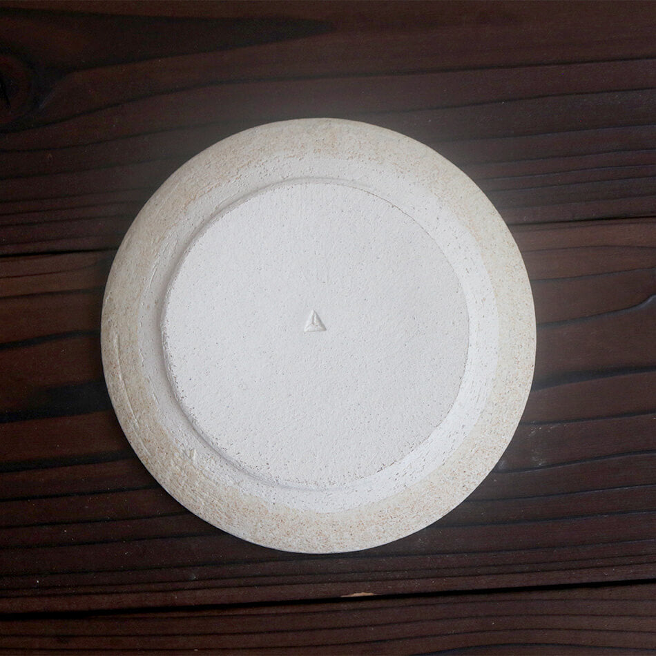梶原慶治 円文皿 16cm 選べる2色 小皿 平皿 白 ホワイト ブラウン 茶色 デザート皿 ケーキ皿 陶芸作品 個人陶芸家 陶器 器 食器 yo10011