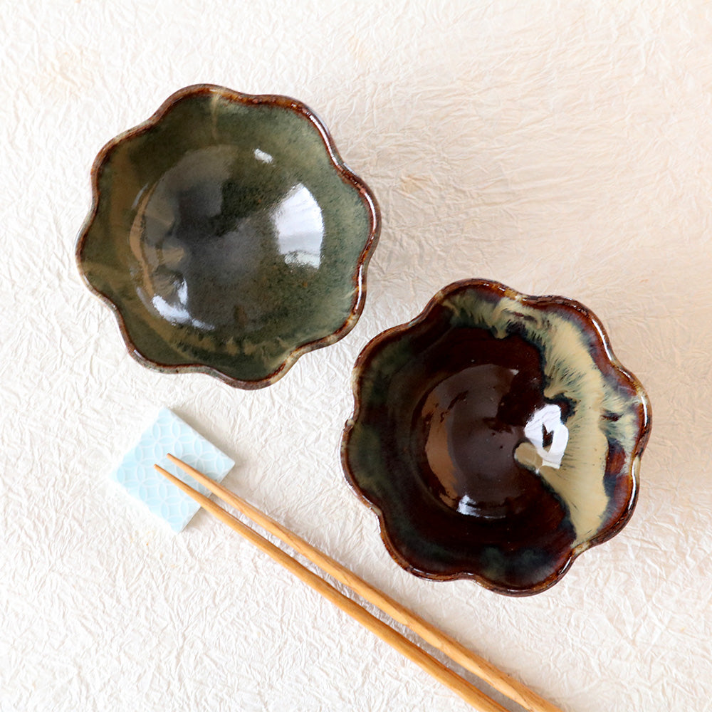 鉢 小代焼 ゆらゆら鉢 小代本谷ちひろ窯 小皿 花鉢 陶器 食器 作家 おしゃれ 器 chihiro004