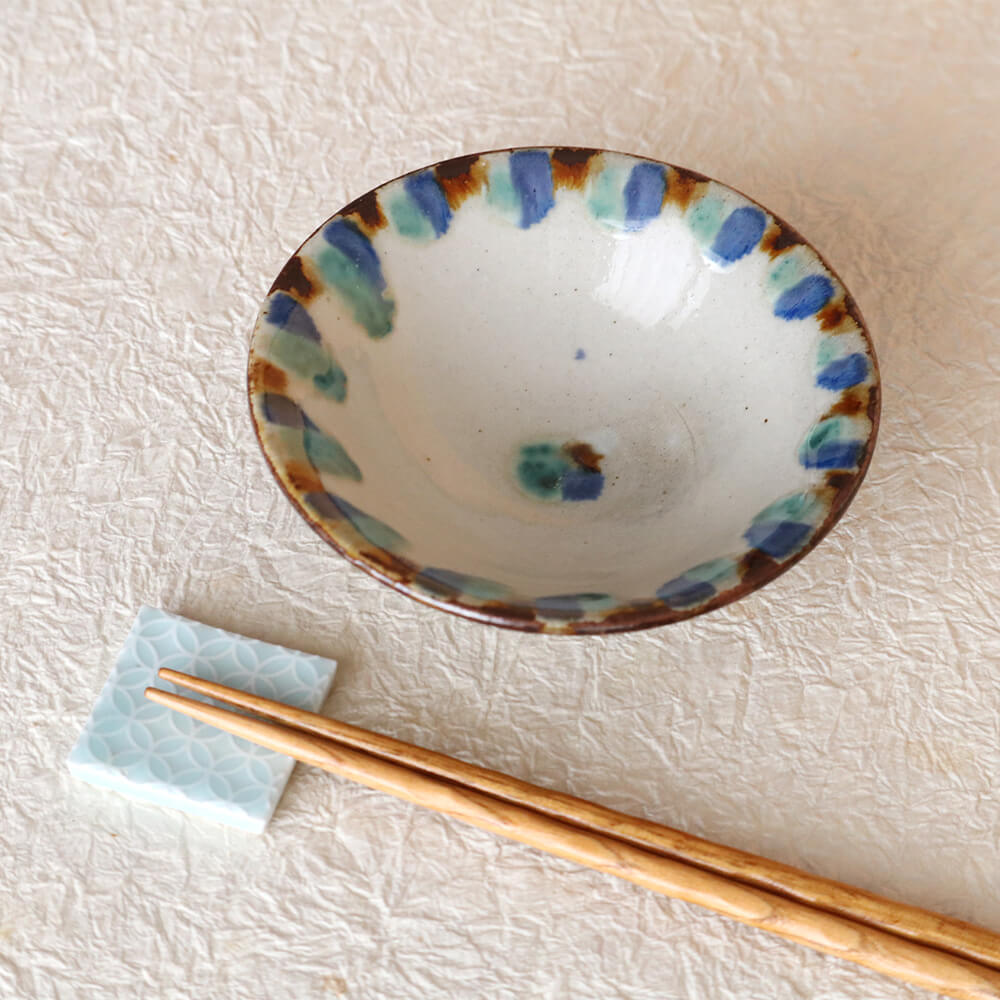 三彩小鉢 小代焼 小代本谷ちひろ窯 小皿 陶器 食器 作家 おしゃれ 器 chihiro005