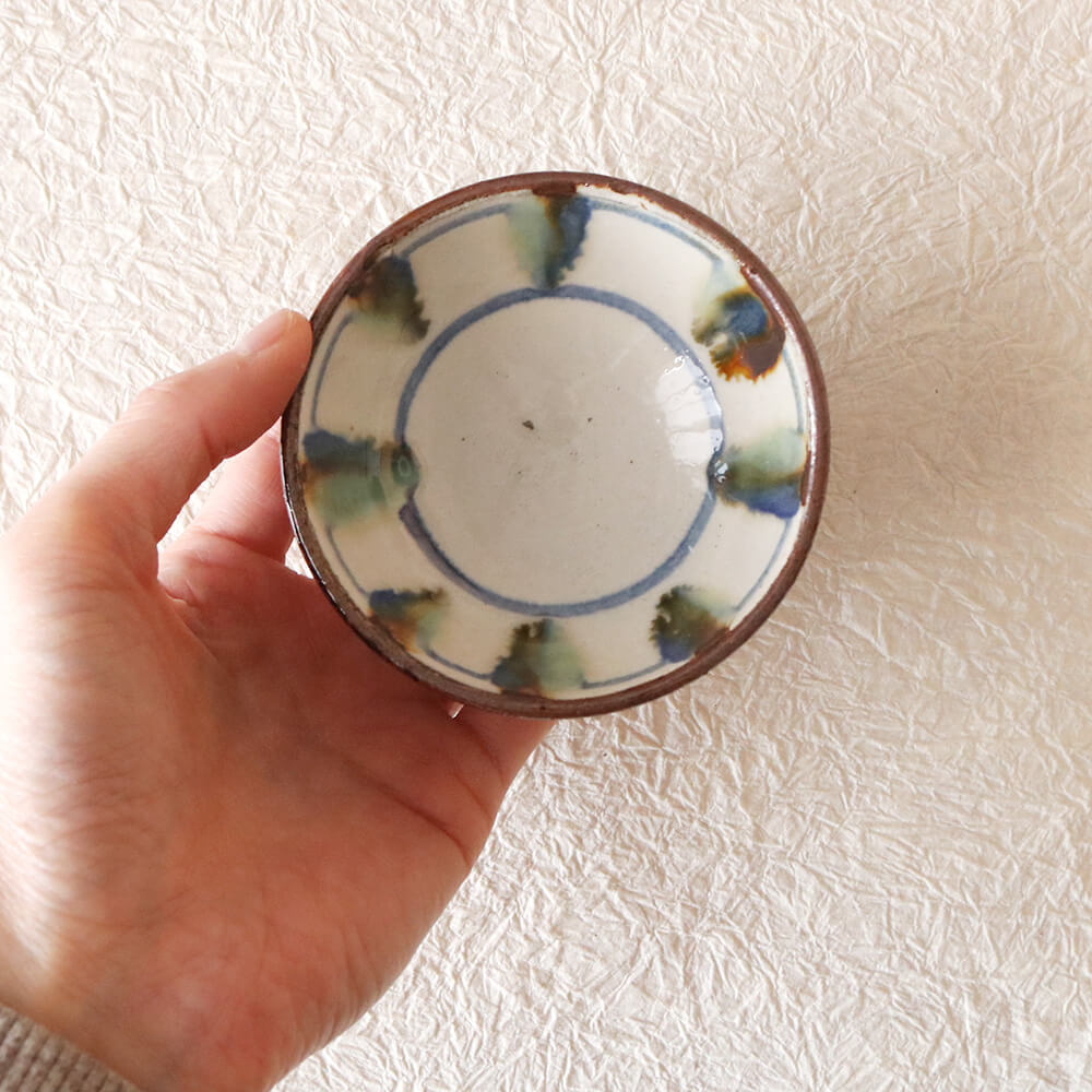 豆鉢 小代焼 小代本谷ちひろ窯 1枚ずつの販売 小皿 ブラウン ホワイト 白 陶器 食器 作家 おしゃれ 器 chihiro008