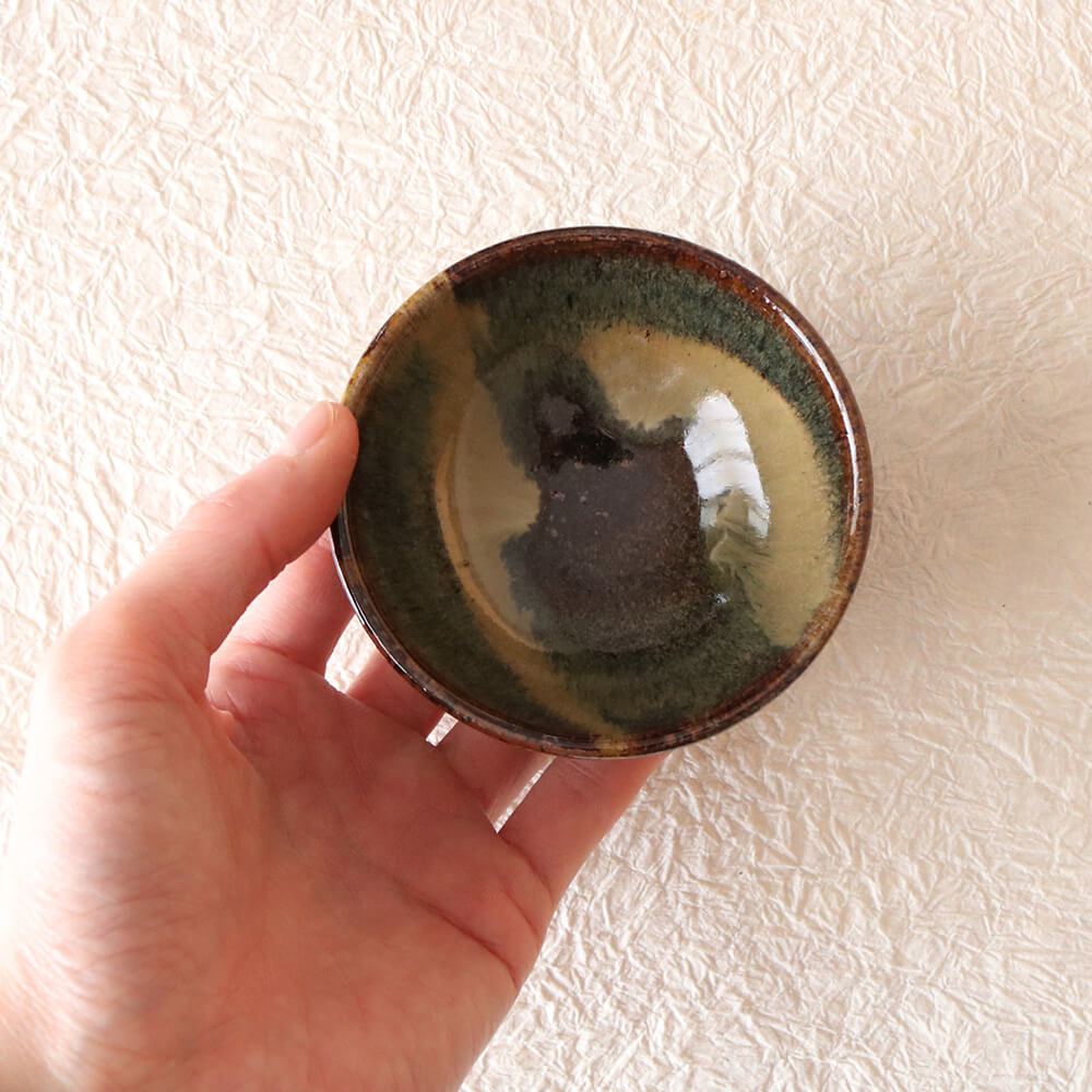 豆鉢 小代焼 小代本谷ちひろ窯 1枚ずつの販売 小皿 ブラウン ホワイト 白 陶器 食器 作家 おしゃれ 器 chihiro008