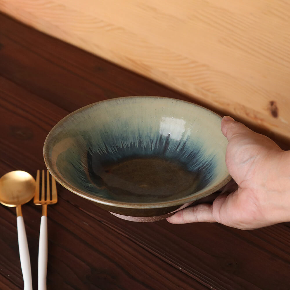 6寸深鉢 六寸鉢 小代焼 小代本谷ちひろ窯 鉢 カレー皿 パスタ皿 サラダボウル 陶器 食器 作家 おしゃれ 器 chihiro010