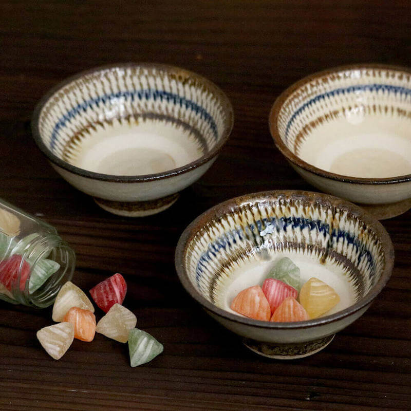小鉢 小代焼 飛び鉋の小鉢 ふもと窯 井上尚之 1個ずつの販売 小皿 陶器 食器 作家 おしゃれ 和食器