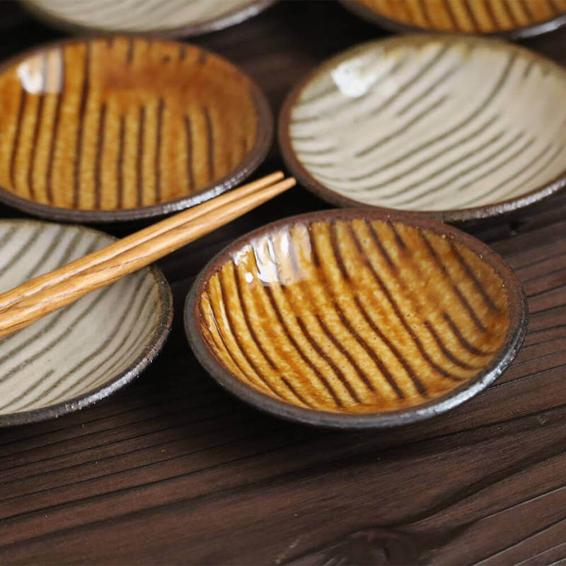 豆皿 小代焼 櫛目の豆皿 ふもと窯 井上尚之 1個ずつの販売 小皿 陶器 食器 作家 おしゃれ 和食器 fumoto-003
