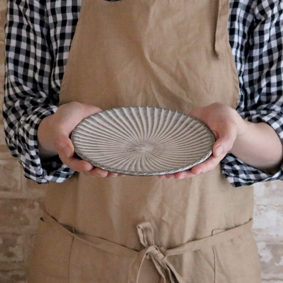 小石原焼 小石原焼き 平皿 17cm 刷毛目 早川窯元 陶器 食器 器 NHK イッピンで紹介されました