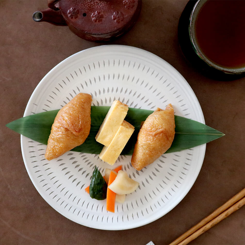 小石原焼 小石原焼き 飛び鉋 プレート皿 白マット 早川窯元 陶器 食器 器 NHK イッピンで紹介されました