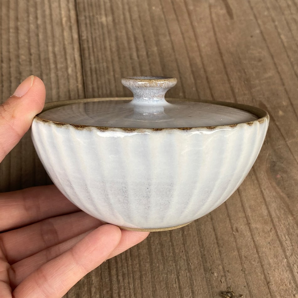 小石原焼 小石原焼き 塩壺 白 圭秀窯 陶器 保存容器
