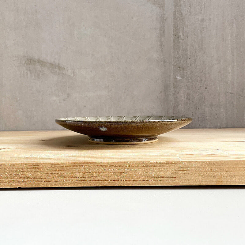 小石原焼 小石原焼き 5寸皿 刷毛目 茶色 ブラウン 15cm マルダイ窯 陶器 皿 おしゃれ