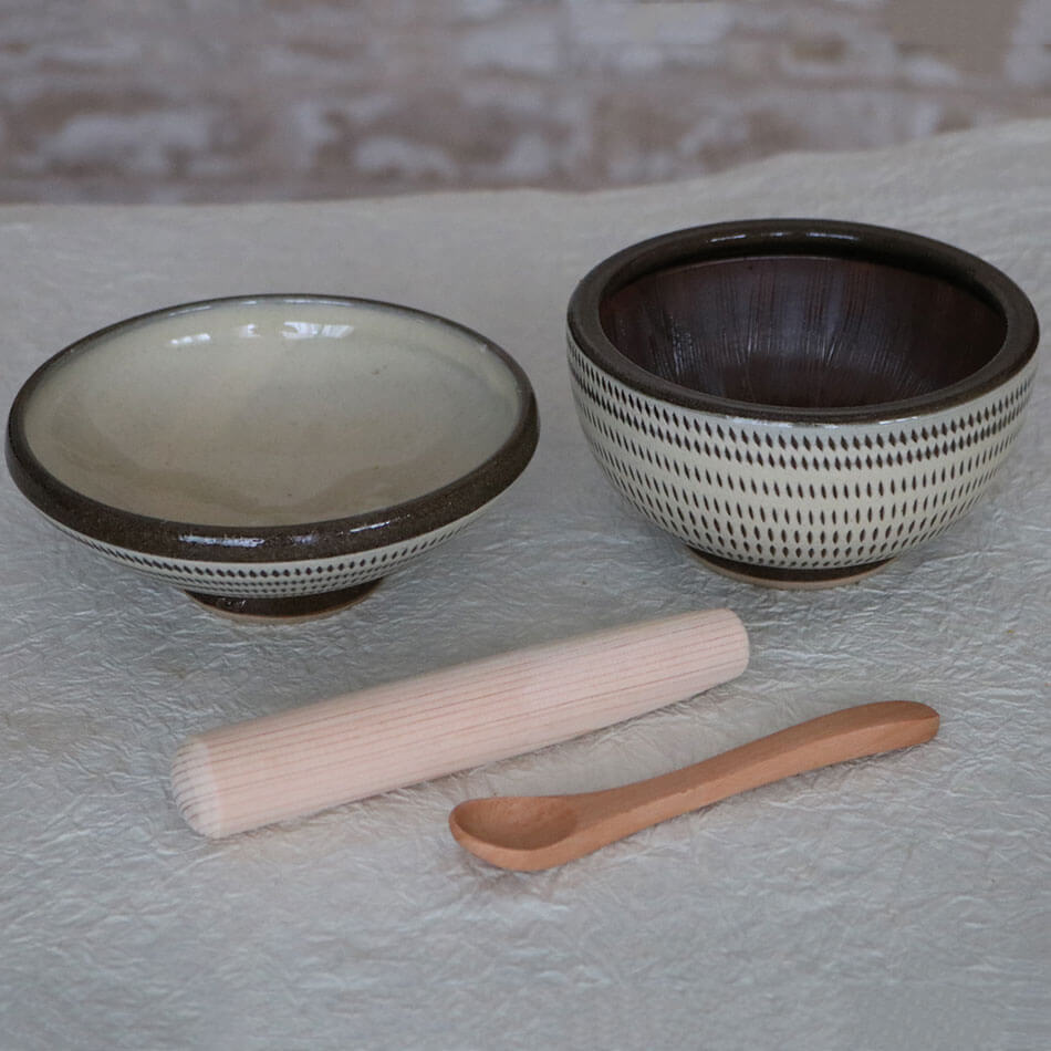 小石原焼 小石原焼き 離乳食椀セット マルダイ窯 陶器 離乳食 椀 すりこぎ スプーン