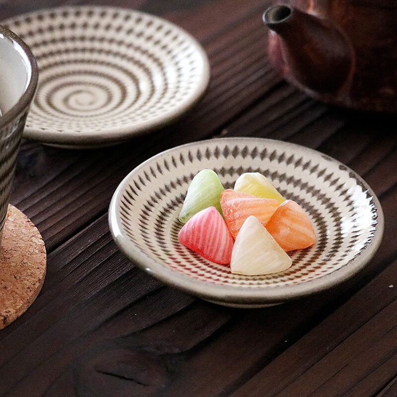 小石原焼 小石原焼き 飛鉋豆皿 豆皿 1個 茶色 ブラウン 10cm マルダイ窯 陶器 皿 おしゃれ