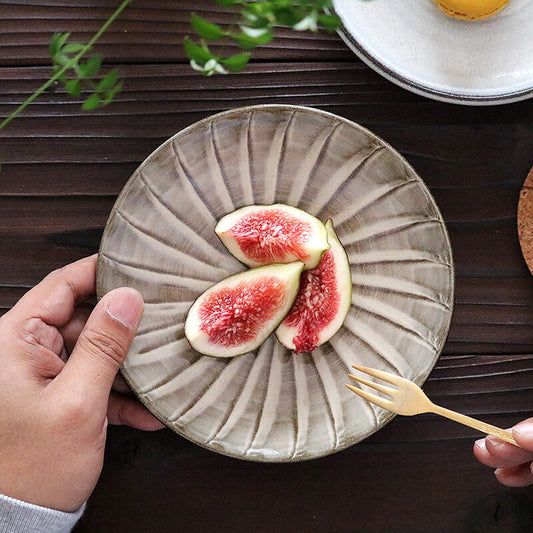 小石原焼 小石原焼き 5寸皿 刷毛目 茶色 ブラウン 15cm マルダイ窯 陶器 皿 おしゃれ