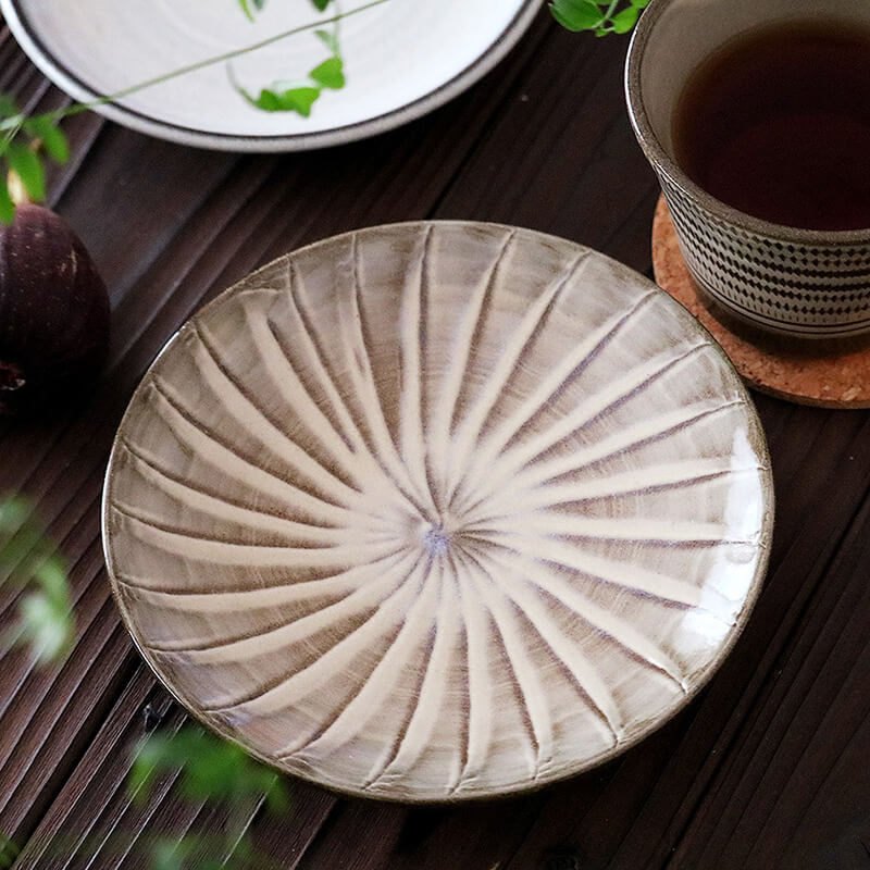 小石原焼 小石原焼き 5寸皿 刷毛目 茶色 ブラウン 15cm マルダイ窯 陶器 皿 おしゃれ