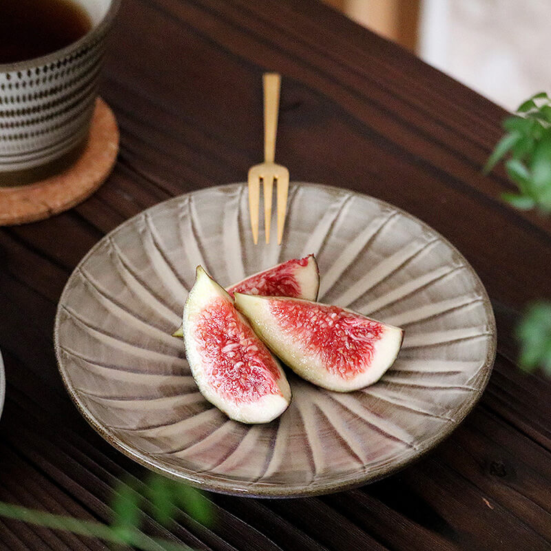 小石原焼 小石原焼き 5寸皿 刷毛目 茶色 ブラウン 15cm マルダイ窯 陶器 皿 おしゃれ