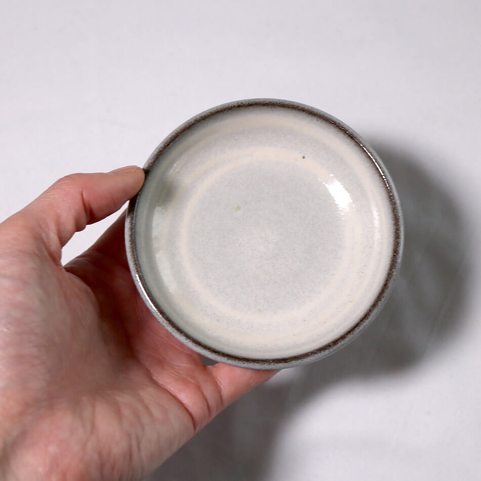 小石原焼 小石原焼き いっちん豆皿 1個 白 ふらし ブラウン 飴釉 10cm マルダイ窯 陶器 皿 食器 器 おしゃれ