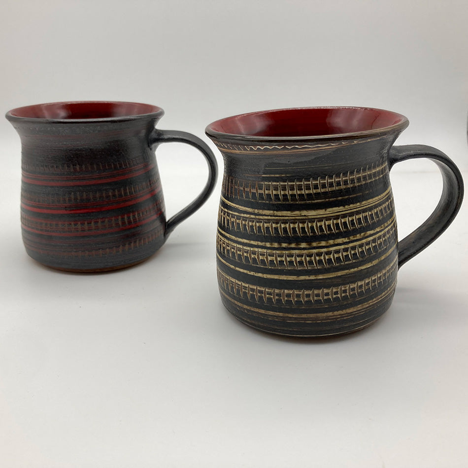 小石原焼 小石原焼き マグカップ 漆黒 藍彩 マルワ窯 陶器 大きい