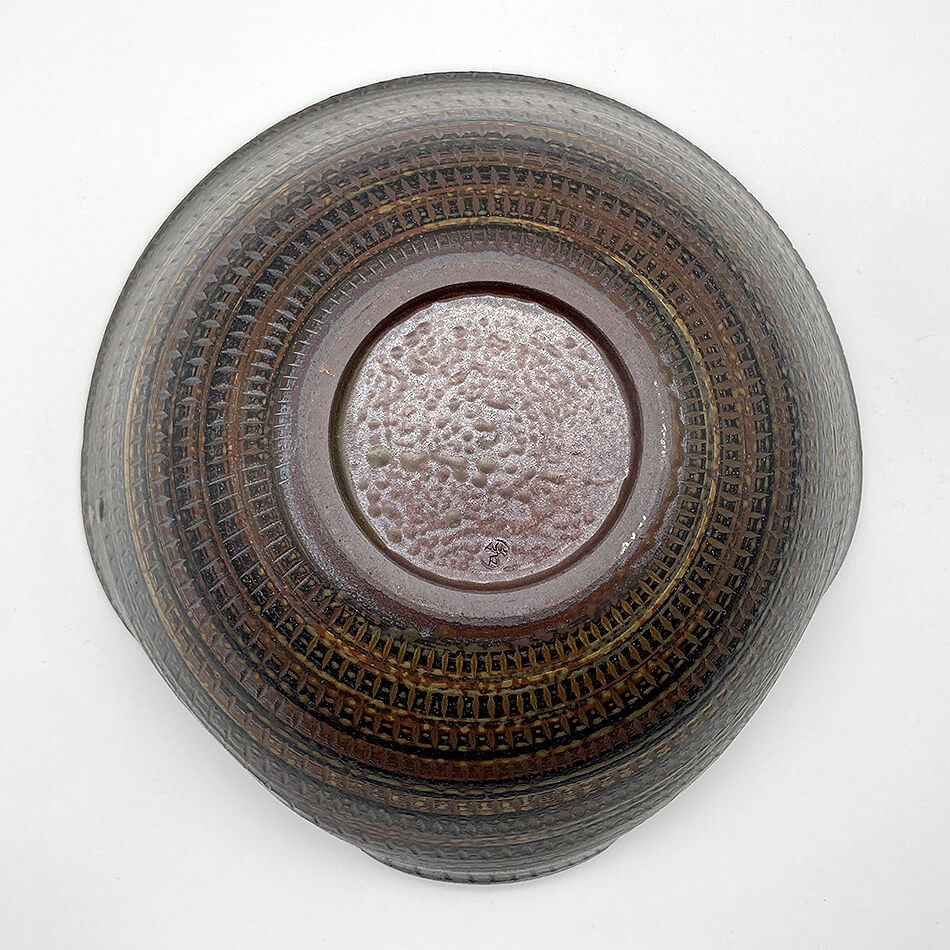 小石原焼 小石原焼き チョップスティックボウル 箸置き付き ボウル 黒 マルワ窯 陶器 箸置き