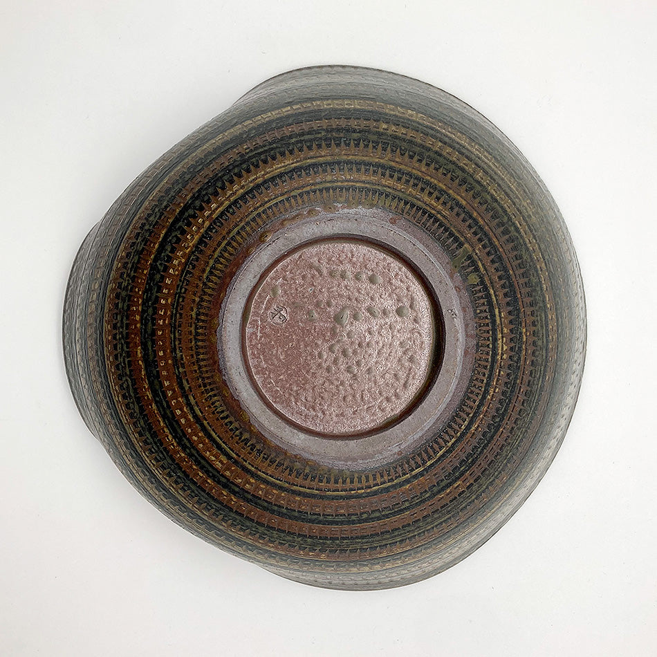 小石原焼 小石原焼き チョップスティックボウル 箸置き付き ボウル 黒 マルワ窯 陶器 箸置き