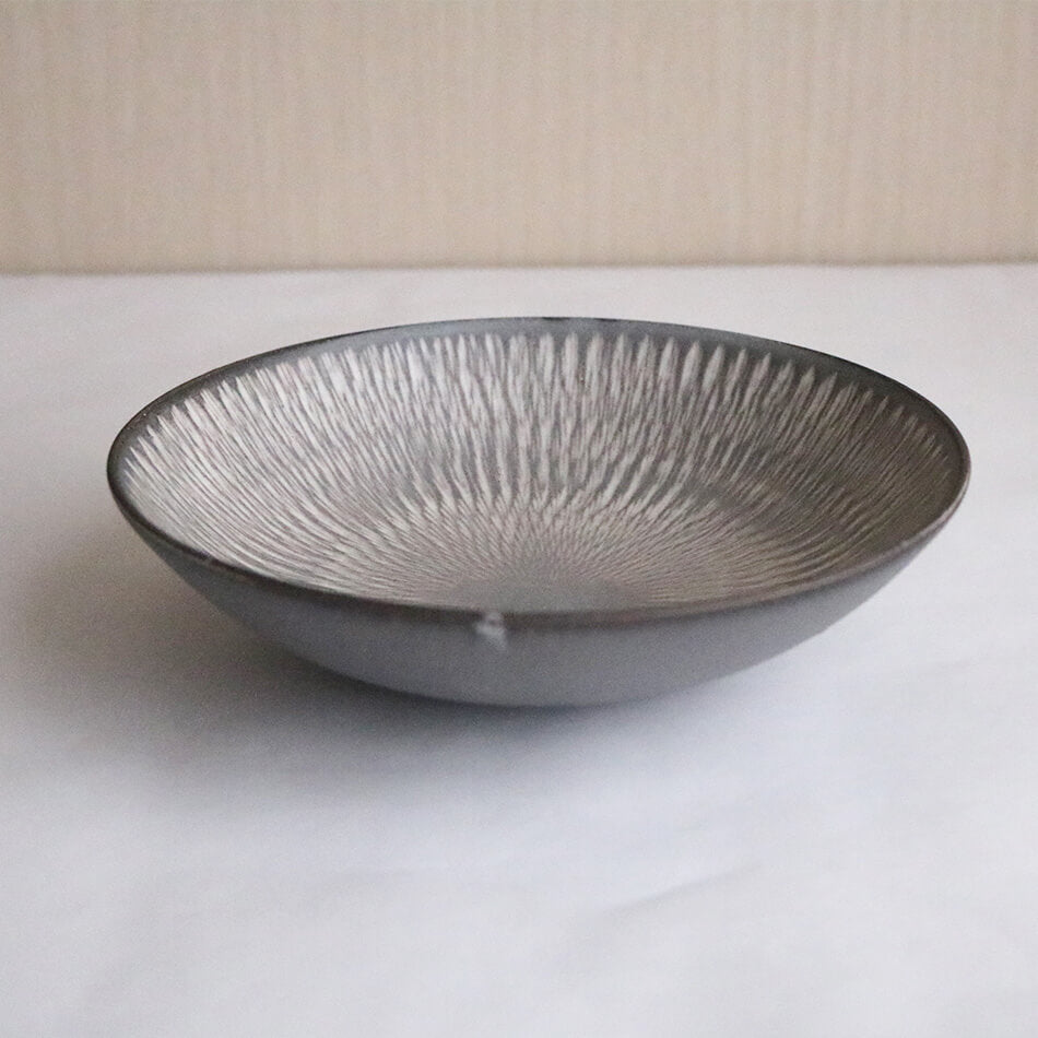 小石原焼 小石原焼き 深皿 中皿 6寸皿 飛び鉋 18cm 森山實山窯 陶器 食器 器