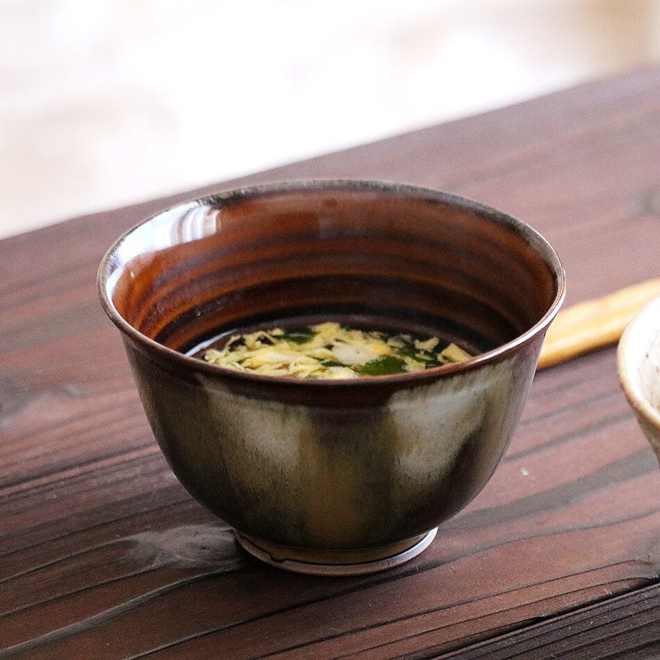 高取焼 高取焼き 飴釉碗 飴 元永陶苑 陶器 茶碗