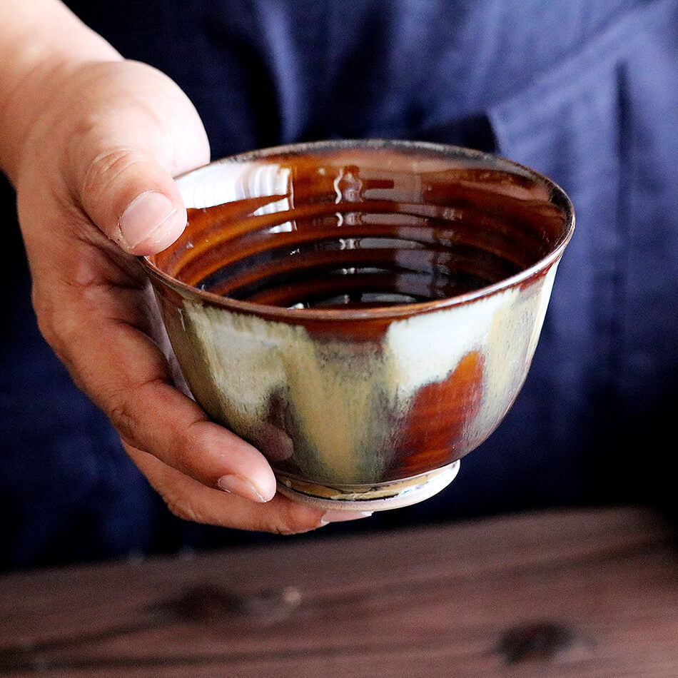 高取焼 高取焼き 飴釉碗 飴 元永陶苑 陶器 茶碗