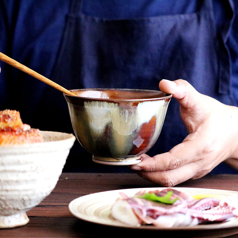 高取焼 高取焼き 飴釉碗 飴 元永陶苑 陶器 茶碗
