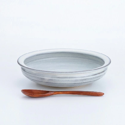 カレー皿 すくえるリムディッシュ 高取焼 高取焼き シチュー皿 22cm 高取焼鬼丸雪山窯元 陶器 食器 器