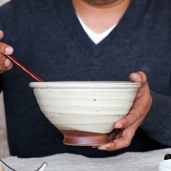 蹴り轆轤 ろくろ どんぶり 丼 高取焼 高取焼き 18cm 高取焼鬼丸雪山窯元 陶器 食器 器