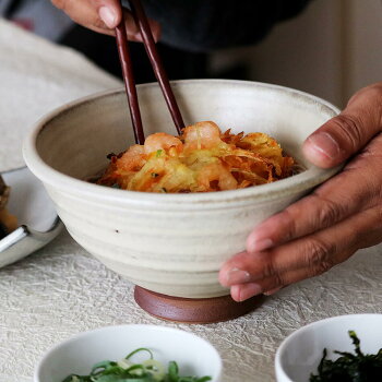 蹴り轆轤 ろくろ どんぶり 丼 高取焼 高取焼き 18cm 高取焼鬼丸雪山窯元 陶器 食器 器