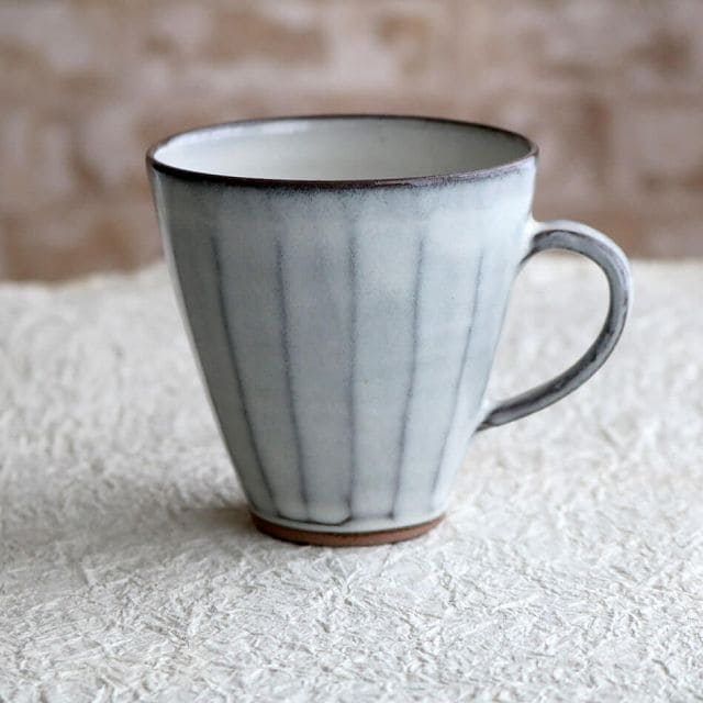 高取焼 高取焼き しのぎマグカップ コーヒーカップ ティーカップ 湯呑 ろくろ庵 陶器 食器 器