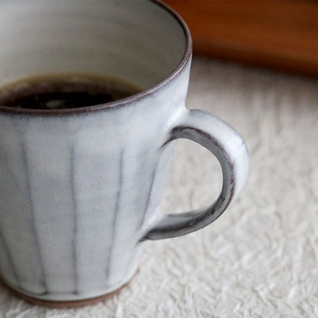 高取焼 高取焼き しのぎマグカップ コーヒーカップ ティーカップ 湯呑 ろくろ庵 陶器 食器 器