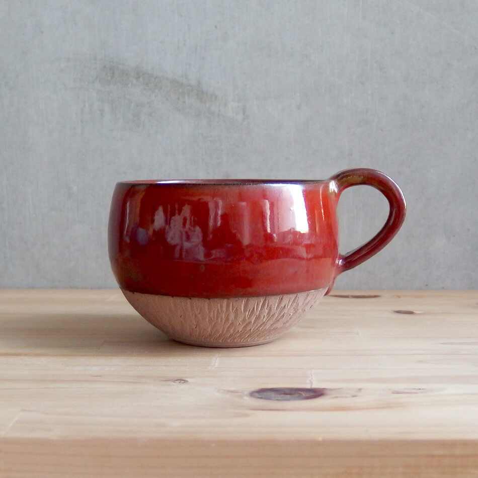 高取焼 高取焼き 飛び鉋マグカップ コーヒーカップ ティーカップ 選べるカラー3色 トルコブルー 濃紅 山葵色 とびかんな ろくろ庵 陶器 食器 器