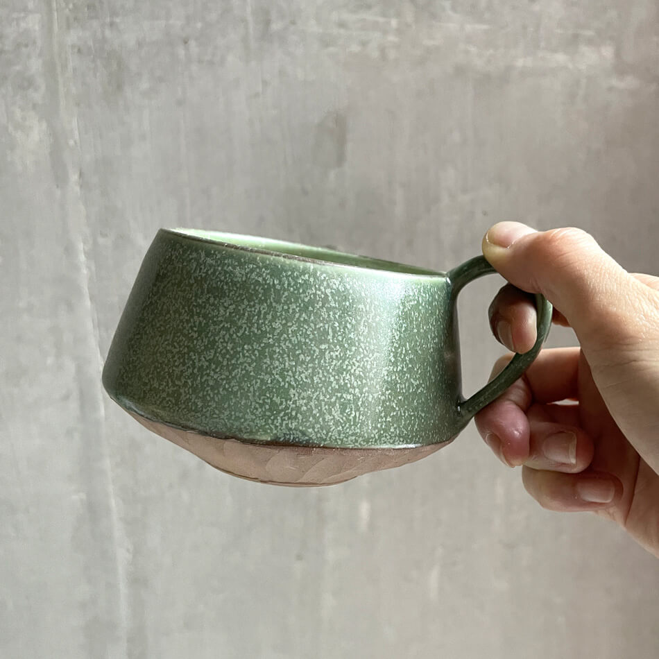 高取焼 高取焼き しのぎフリーカップ マグカップ スープカップ コーヒーカップ ティーカップ 湯呑 選べる3カラー ろくろ庵 陶器 食器 器