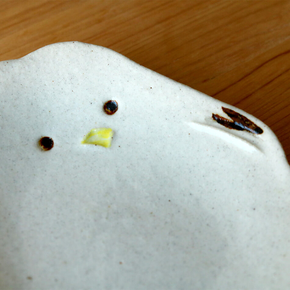 梶原慶治 取り皿 陶芸作品 えなが シマエナガ 個人陶芸家 小皿 おしんこ皿 陶器 器 食器 おしゃれ