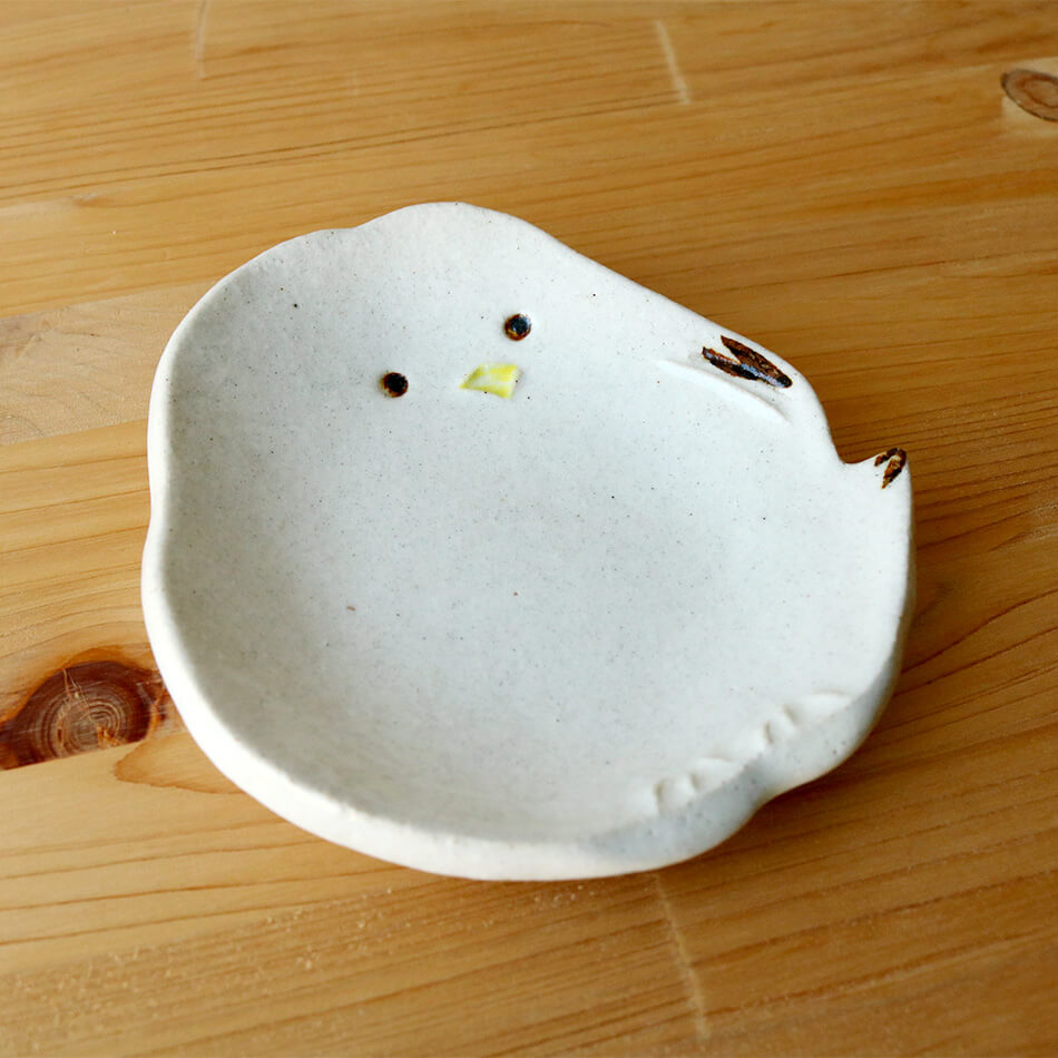 梶原慶治 取り皿 陶芸作品 えなが シマエナガ 個人陶芸家 小皿 おしんこ皿 陶器 器 食器 おしゃれ