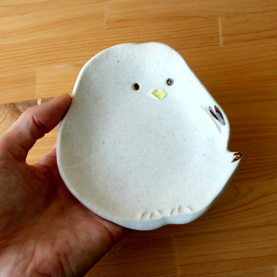 梶原慶治 取り皿 陶芸作品 えなが シマエナガ 個人陶芸家 小皿 おしんこ皿 陶器 器 食器 おしゃれ