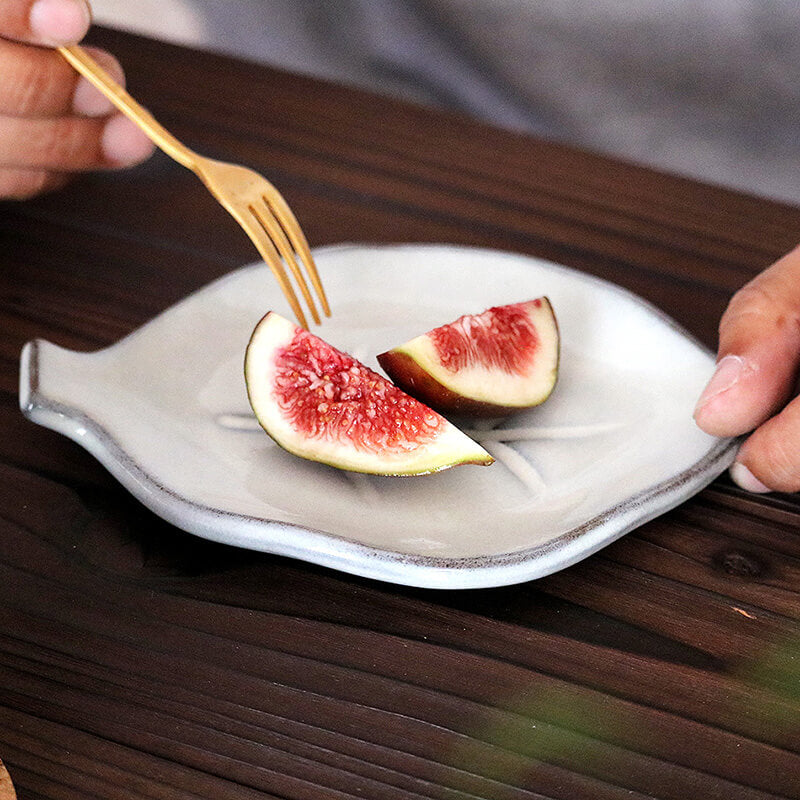 小石原焼 小石原焼き 木の葉皿 小皿 白 16.5cm マルダイ窯 陶器 皿 リーフ皿