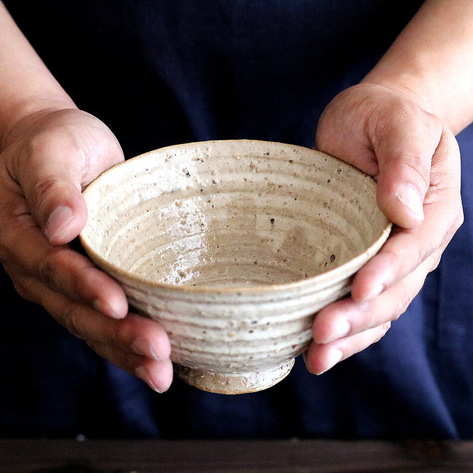 高取焼 高取焼き 粉引 茶漬け茶碗 元永陶苑 陶器 茶碗